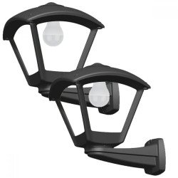 2 БРОЯ DARIO 250 ГРАДИНСКИ ФЕНЕР ЗА СТЕНА 1XE27 IP55 ЧЕРЕН-ПРОЗРАЧЕН