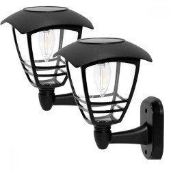 2 БРОЯ EL-23379 СОЛАРНА LED ЛАМПА ЗА СТЕНА 0.3W IP44