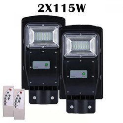 2 Броя Соларна улична лампа със сензор за движение 115W