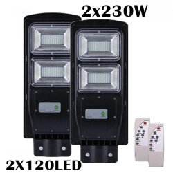 2 Броя Соларна улична лампа със сензор за движение 230W