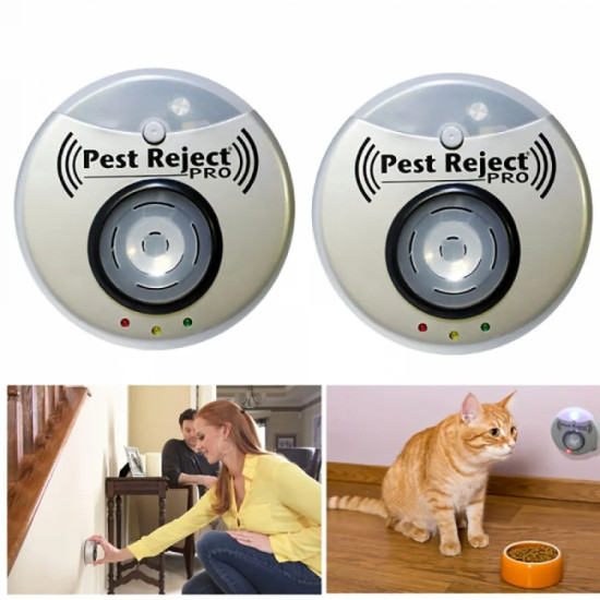 2 Броя ултразвуково устройство Pest Reject PRO против насекоми,мишки и всякакви вредители