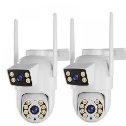 2 Броя въртяща Wi-Fi камера за наблюдение с два обектива Jortan