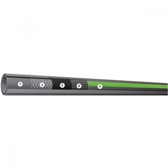 Градински маркуч-Metasteel 3/4 25m /5 слоя,12-36 bar