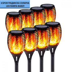 8 Броя Градинска Соларна Лампа Факел