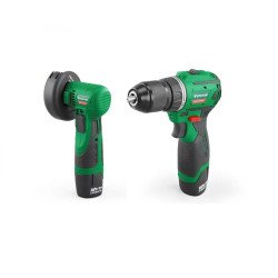 АКУМУЛАТОРЕН БЕЗЧЕТКОВ КОМПЛЕКТ- ВИНТОВЕРТ И ЪГЛОШЛИФОВЪЧНА МАШИНА CBL12LI SET