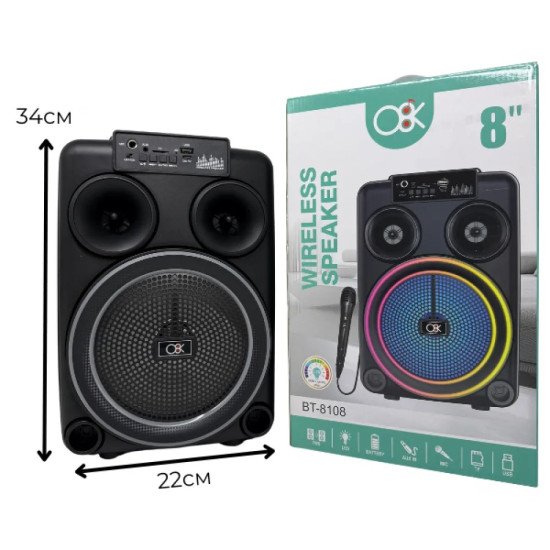 Безжична тонколона 8 BT-8108 с микрофон