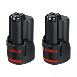 Bosch Батерия акумулаторна Li-Ion със зарядно устройство 12 V, 3 Ah, 2 бр., GBA 12 V
