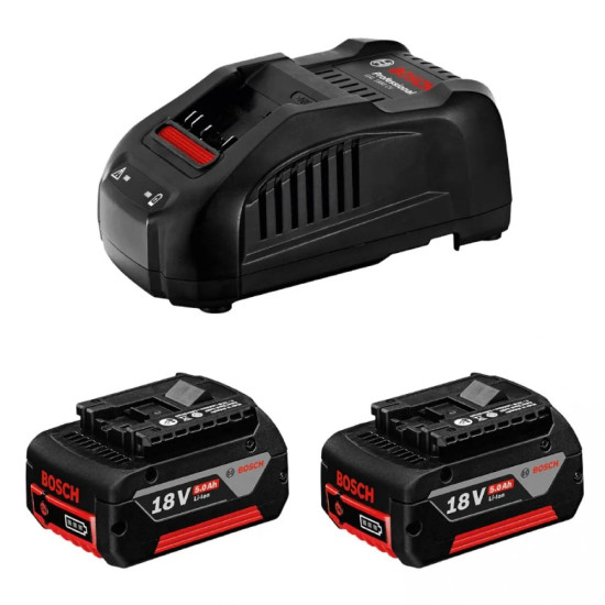 Bosch Батерия акумулаторна Li-Ion със зарядно устройство 18 V, 5 Ah, 2 бр.