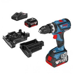 Bosch Бормашина винтоверт акумулаторна ударна с батерия и зарядно, 18 V, 5 Ah, 60 Nm, 1.5-13 мм, GSB 18V-60 C