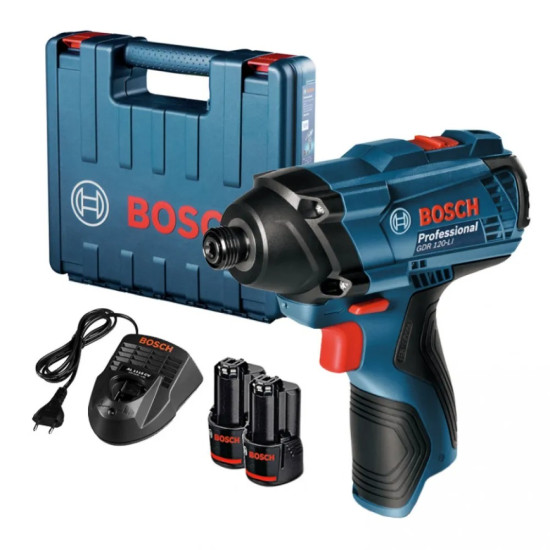 Bosch Гайковерт акумулаторен ударен 12 V, 2.0 Ah, 100 Nm, 1/4, GDR 120-Li