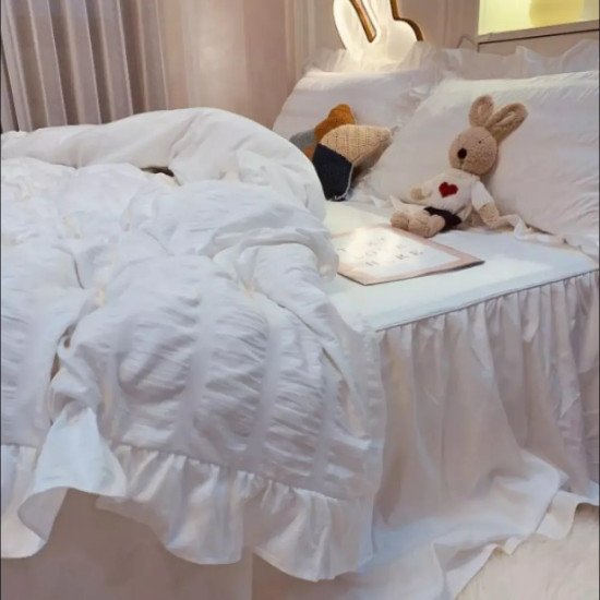 Бял спален комплект от 6 части