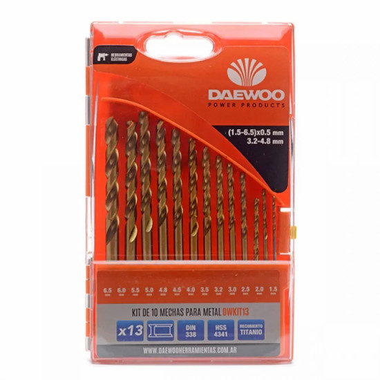 DAEWOO СВРЕДЛА ЗА МЕТАЛ С ТИТАНИЕВО ПОКРИТИЕ К-КТ