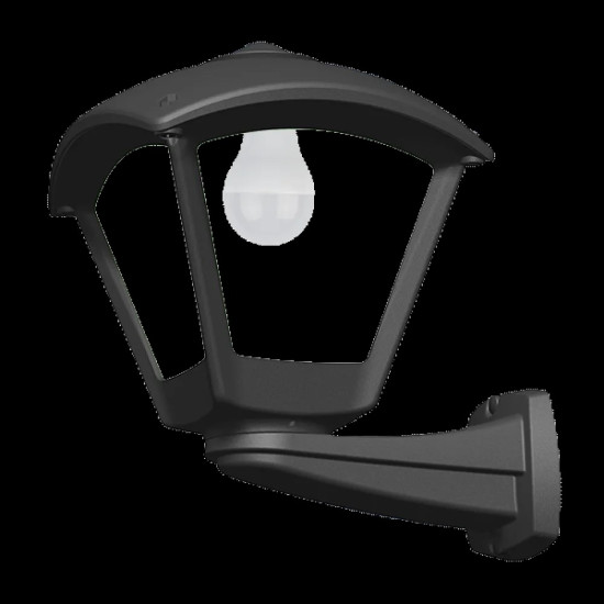 DARIO 250 ГРАДИНСКИ ФЕНЕР ЗА СТЕНА 1XE27 IP55 ЧЕРЕН-ПРОЗРАЧЕН