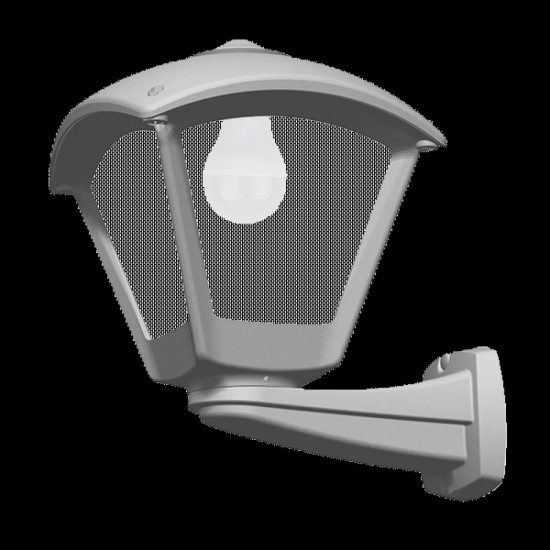 DARIO 250 ГРАДИНСКИ ФЕНЕР ЗА СТЕНА 1XE27 IP55 СИВ-ПРОЗРАЧЕН