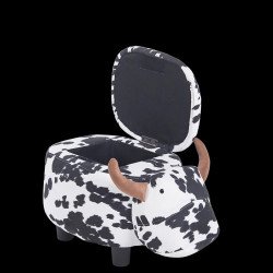 ДЕТСКА ТАБУРЕТКА КРАВА - БЯЛ-ЧЕРЕН