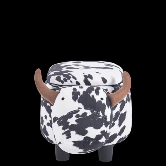 ДЕТСКА ТАБУРЕТКА КРАВА - БЯЛ-ЧЕРЕН