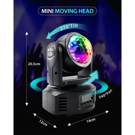 Двустранен диско прожектор Moving Head mini с 4 диода