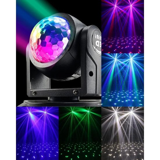 Двустранен диско прожектор Moving Head mini с 4 диода