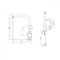 Едноръкохватков смесител за кухня с изтеглящ се душ Makena Електра