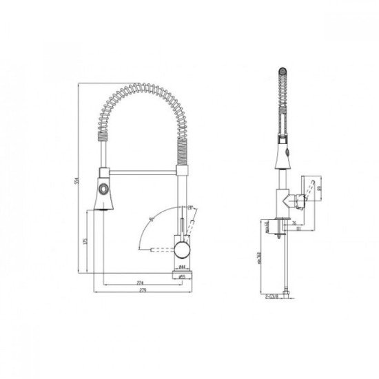 Едноръкохватков смесител за кухня с подвижно рамо Makena Айра