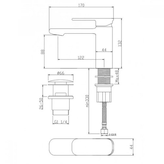 Едноръкохватков смесител за умивалник Cascada Vita