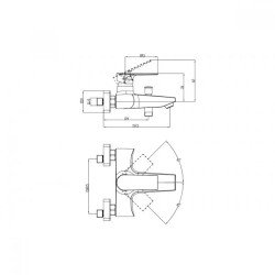 Едноръкохватков смесител за вана-душ Makena Моника
