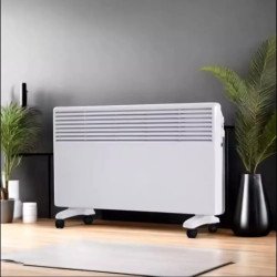 Електрически конвектор с цифров контрол и дистанционно управление, регулируем термостат, 2000 W, Бял