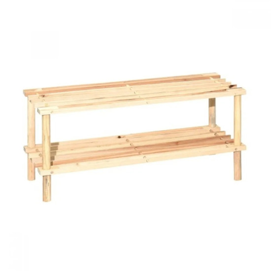 Етажерка за обувки на две нива, Бор, 74 х 26 х 29.5 см