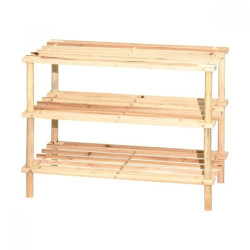 Етажерка за обувки на три нива, Бор, 74 х 26 х 48.5 см