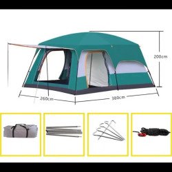 Голяма къмпинг палатка с две помещения 3.8х2.5х1.9