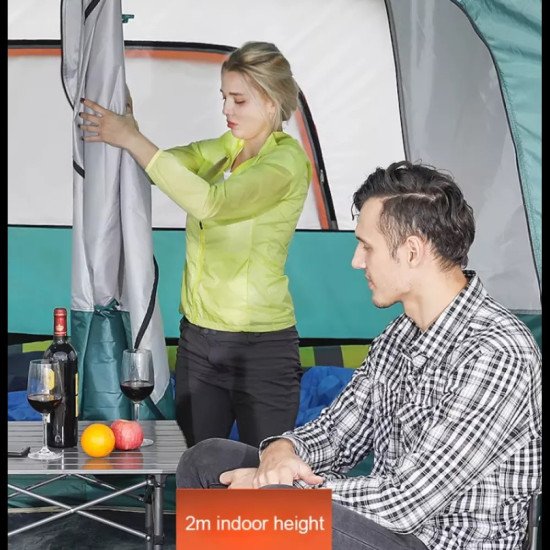 Голяма къмпинг палатка с две помещения 3.8х2.5х1.9