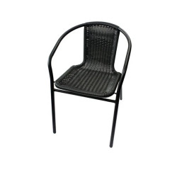 Градински Стол ратан - 53х61х73см - черен