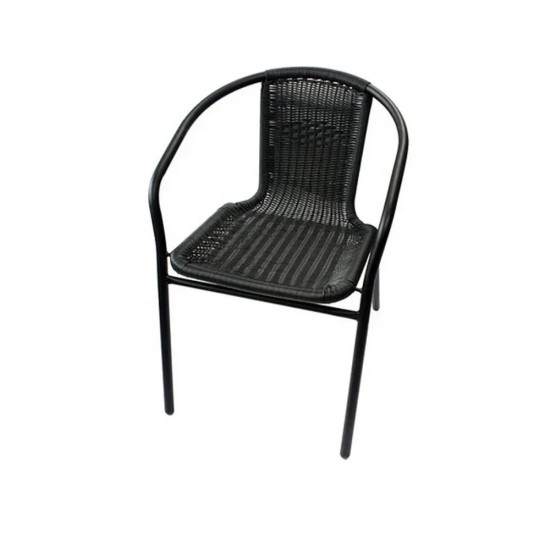 Градински Стол ратан - 53х61х73см - черен