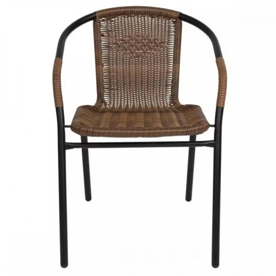 Градински ратанов стол, кафяв LUX