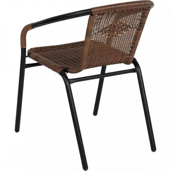 Градински ратанов стол, кафяв LUX