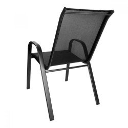 Градински стол метална конструкция и текстил, ZRC032 черен