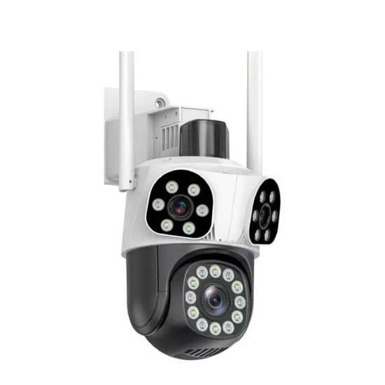 КАМЕРА ТРОЙНА С АЛАРМА 24 ДИОДА БЯЛА