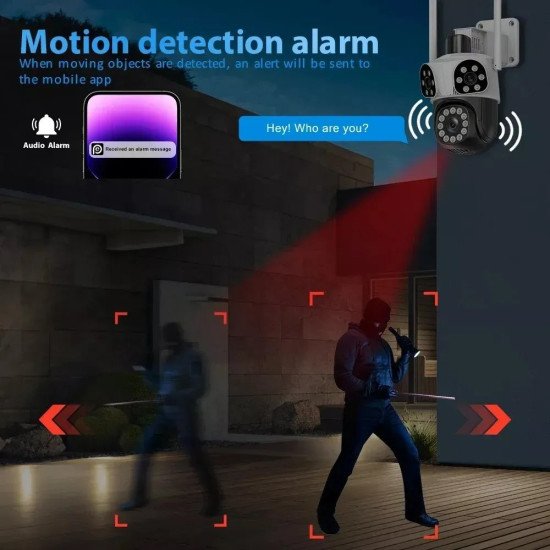 КАМЕРА ТРОЙНА С АЛАРМА 24 ДИОДА СИВА