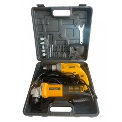 КОМПЛЕКТ 2В1 ЕЛЕКТРИЧЕСКИ ЪГЛОШЛАЙФ И БОРМАШИНА