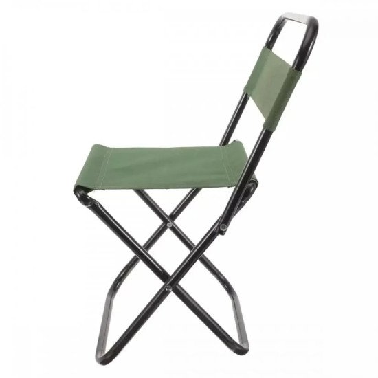 Къмпинг стол, сгъваем, зелен