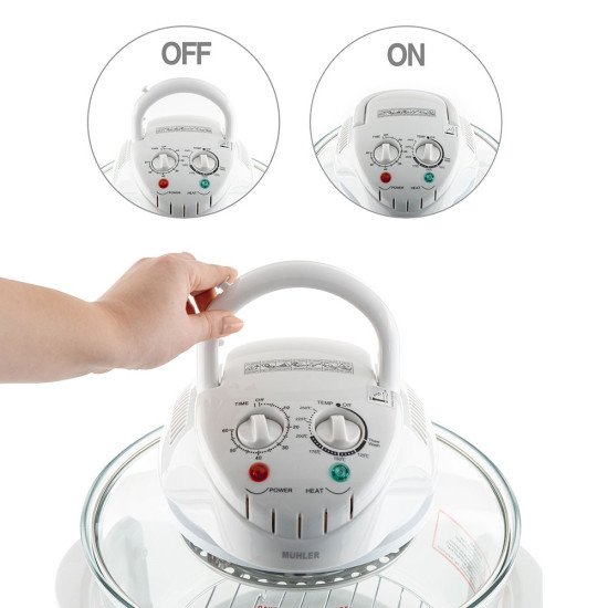 Компактна халогенна фурна и еър фрайър 2в1 Muhler MFC-1200, 1400W, 12 л