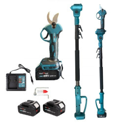 Комплект 2 в 1 от акумулаторна лозарска ножица с телескопичен прът 36V 8Ah KraftRoyal