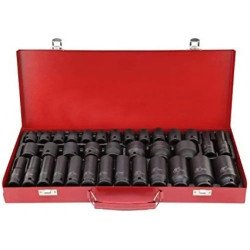 Комплект ударни вложки 1/2, 35 части - стандартни и дълбоки вложки