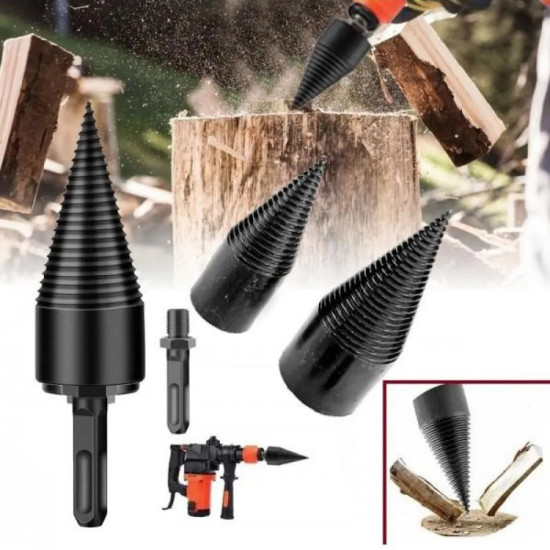 Конус за цепене на дърва за бормашина или винтоверт