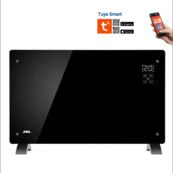 Конвектор стъклен панел, 2000W, LED дисплей, електронен сензорен термостат, таймер, Черен