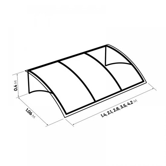 Козирка Primaterra Visiera 1.06 х 0.4 х 3.5 метра