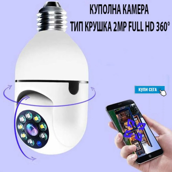 Куполна камера крушка 2MP Full HD 360°