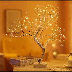 LED лампа дърво