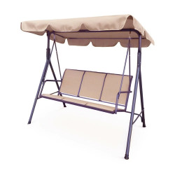Люлка градинска триместна 170х110х153 300кг бежова SW-011