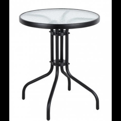 Метална маса с PVC темперирано стъкло SC-070 Ø 70см